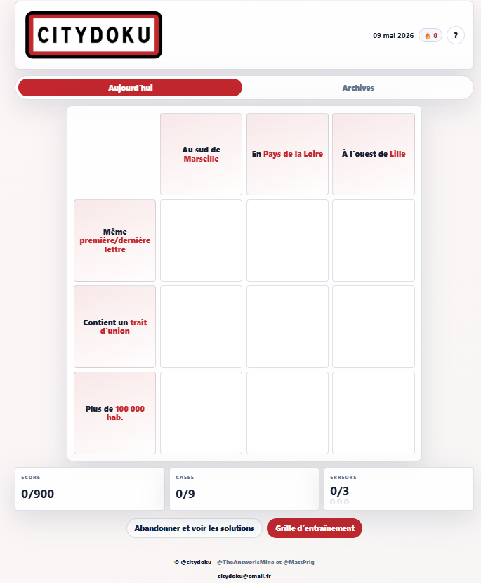 Citydoku interface