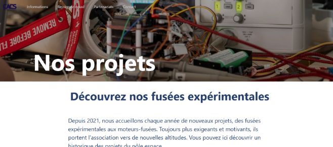 CACS or Pole Espace website projects page